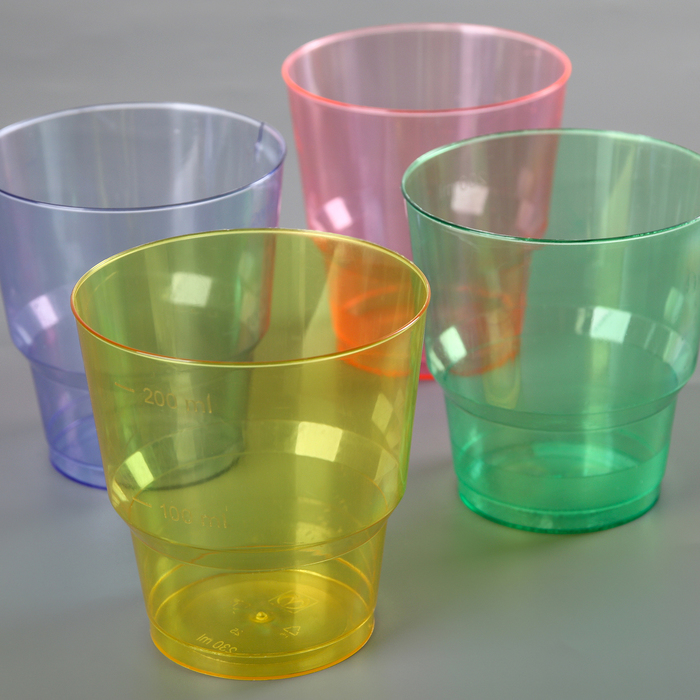 Стакан для холодных напитков 200 мл "Кристалл", 6 шт, цвет МИКС