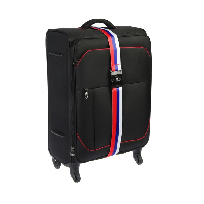 Ремень для чемодана или сумки с кодовым замком TUNDRA, "Триколор"
