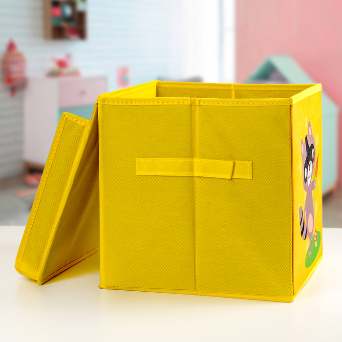 Короб для хранения с крышкой«Енотик», детский, 25×25×25 см