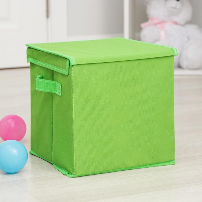 Короб для хранения с крышкой «Обезьянка», 25×25×25 см, цвет зелёный