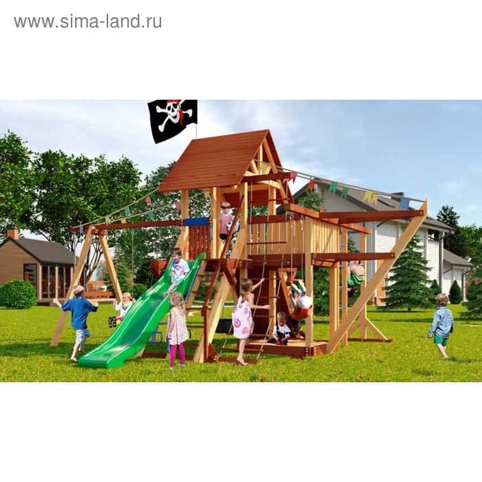Детский спортивно-игровой комплекс уличный «Савушка» Lux 6, 690 × 560 × 370 см