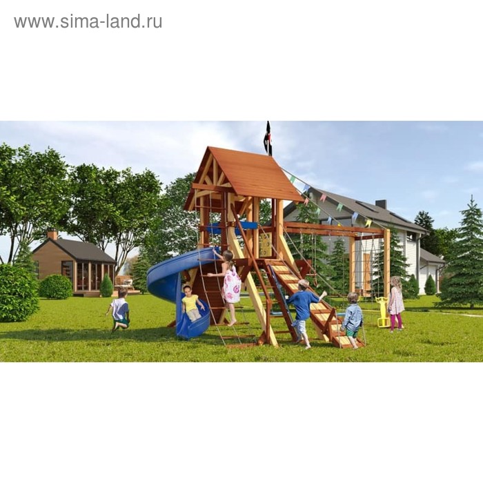 фото Детский спортивно-игровой комплекс уличный «савушка» lux 13, 540 × 490 × 370 см