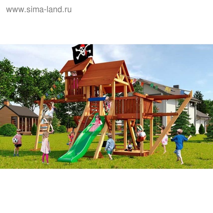 Детский спортивно-игровой комплекс уличный «Савушка» Lux 7, 690 × 510 × 400 см