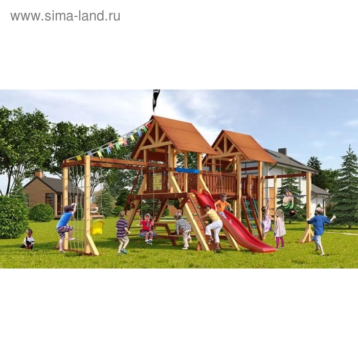 Детский спортивно-игровой комплекс уличный «Савушка» Lux 9, 720 × 690 × 370 см