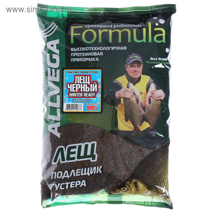 фото Прикормка зимняя готовая allvega formula winter ready, 0,9 кг, лещ чёрный