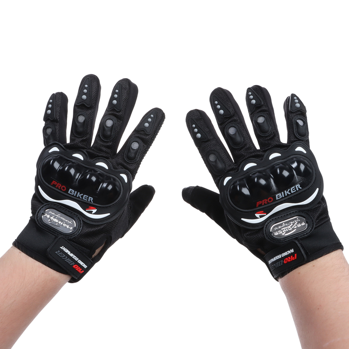 фото Перчатки для езды на мототехнике, с защитными вставками, пара, размер m, черные