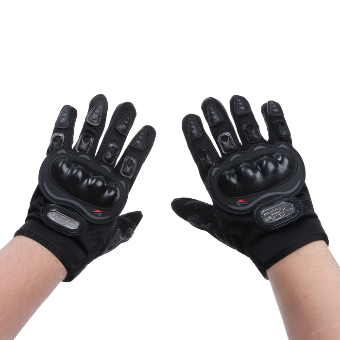 фото Перчатки для езды на мототехнике, с защитными вставками, пара, размер xxl, черные