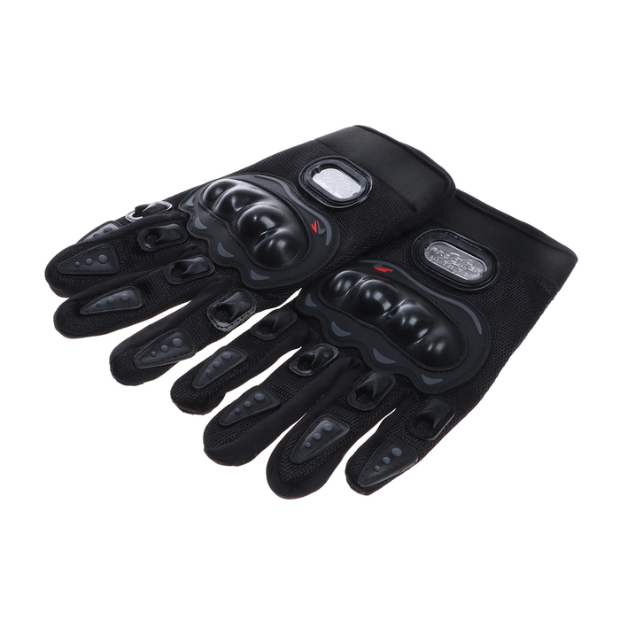 Перчатки для езды на мототехнике, с защитными вставками, пара, размер L, черные