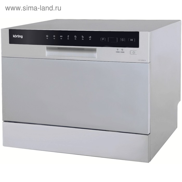 Посудомоечная машина Körting KDF 2050 S, класс А+, 6 комплектов, 7 режимов, 55 см, серая посудомоечная машина körting kdf 2050 w класс а 6 комплектов 7 программ 55 см белая