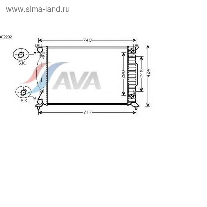 Радиатор системы охлаждения AVA QUALITY COOLING AI2202