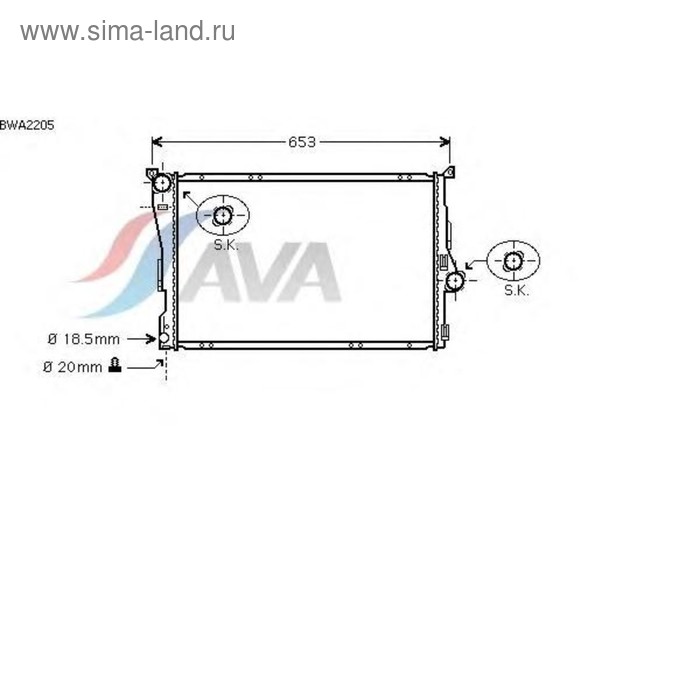 Радиатор системы охлаждения AVA QUALITY COOLING BWA2205