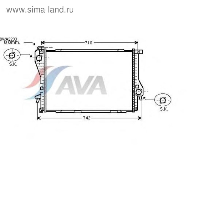 Радиатор системы охлаждения AVA QUALITY COOLING BWA2233