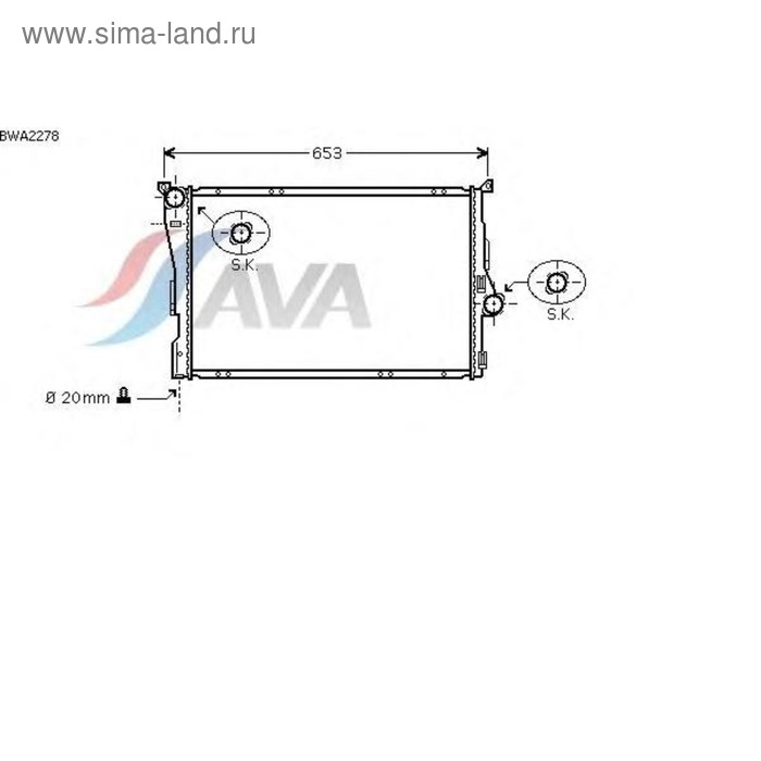 Радиатор системы охлаждения AVA QUALITY COOLING BWA2278