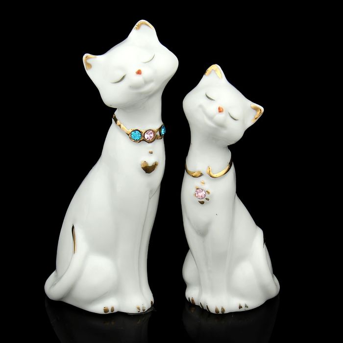 Сувенир "Киски милые" со стразами, в наборе 2 шт