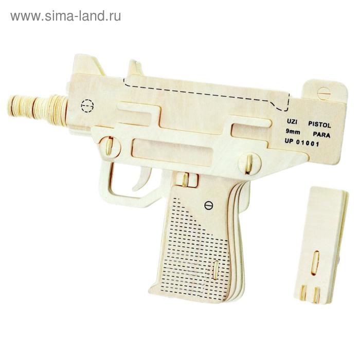 3D-модель сборная деревянная Чудо-Дерево «Пистолет-пулемет УЗИ» сборная деревянная модель пистолет резинкострел
