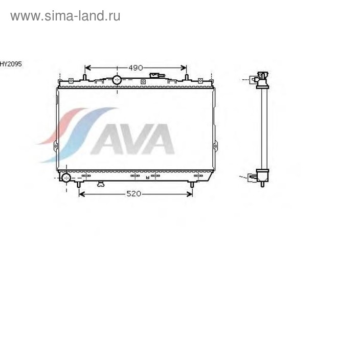 Радиатор системы охлаждения AVA QUALITY COOLING HY2095