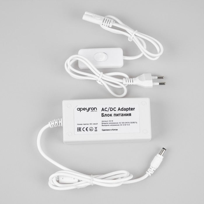 Адаптер питания для светодиодных лент и модулей Apeyron electrics, 48 Вт, 4А, 240-12 В, IP44
