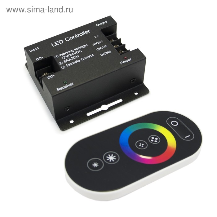 

Контроллер Apeyron Electrics для RGB ленты 12 – 24 В, 24 А, пульт ДУ