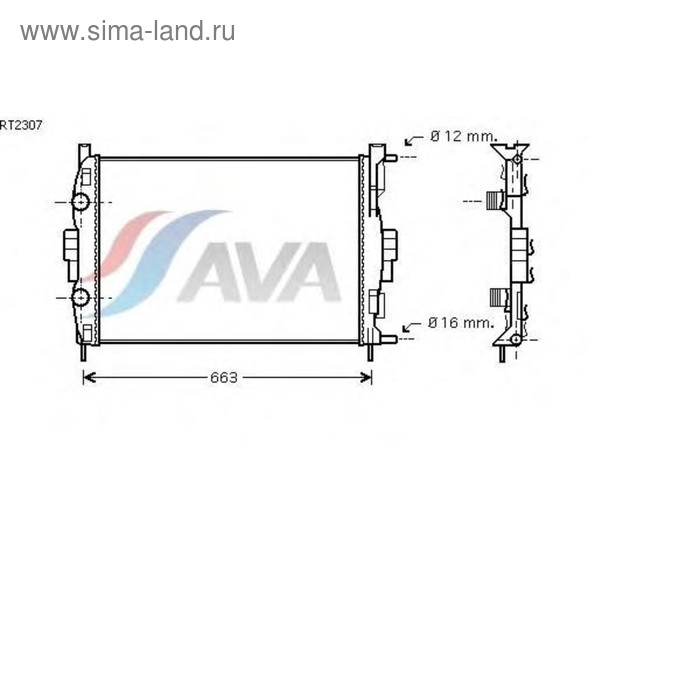Радиатор системы охлаждения AVA QUALITY COOLING RT2307