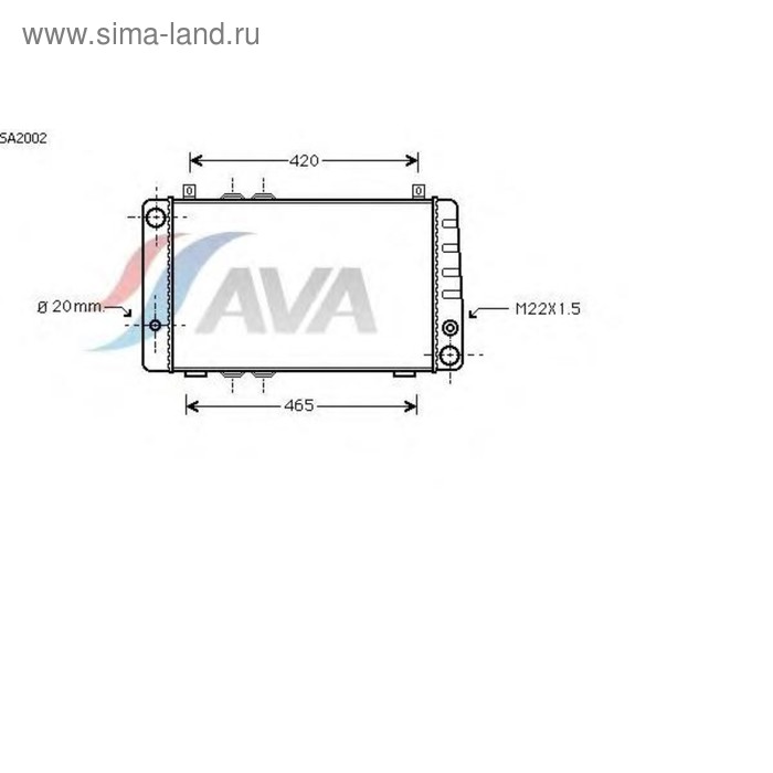 Радиатор системы охлаждения AVA QUALITY COOLING SA2002