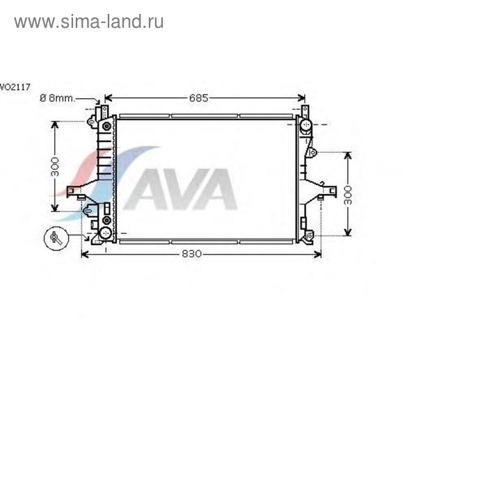 Радиатор системы охлаждения AVA QUALITY COOLING VO2117