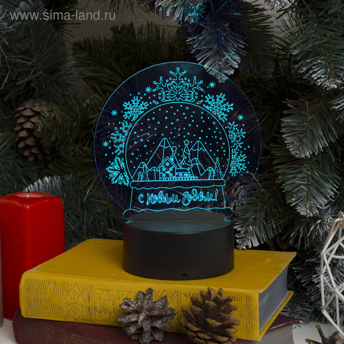 фото Подставка световая "с новым годом!", usb, aа*3 (не в компл), 10 led, rgb luazon lighting