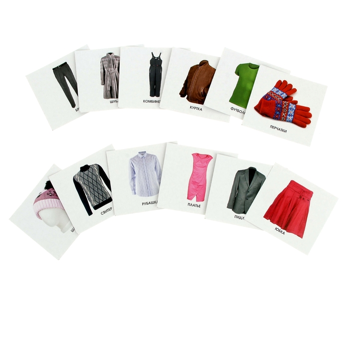 Обучающие карточки "Одежда"
