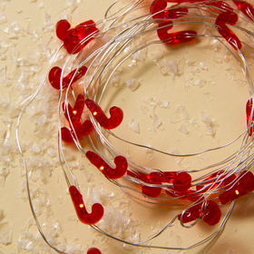 

Гирлянда "Нить" 3 м роса с насадками "Леденец", IP20, серебристая нить, 30 LED, свечение тёплое белое, фиксинг, 2 х CR2032