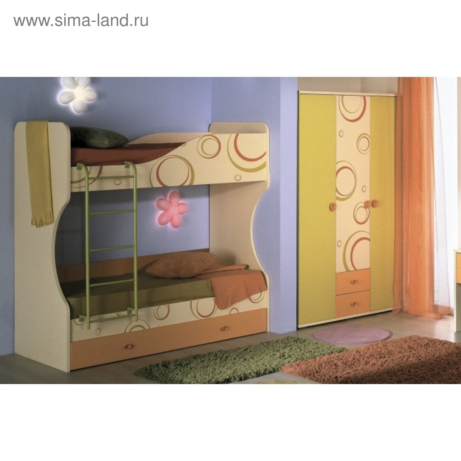 Мебель Фруттис детская кровать двухъярусная
