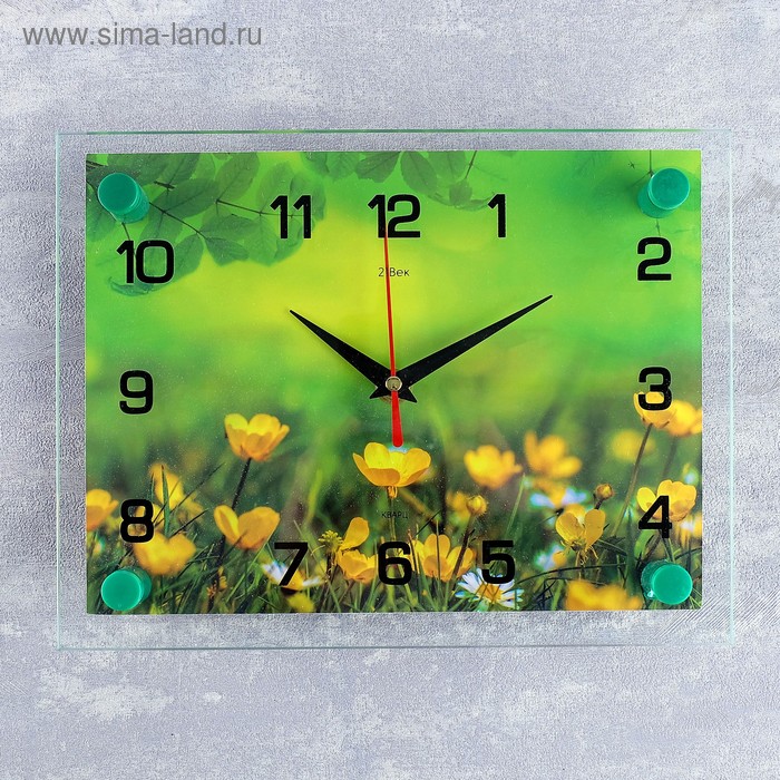 фото Часы настенные, серия: цветы, "лето", 20х26 см микс рубин