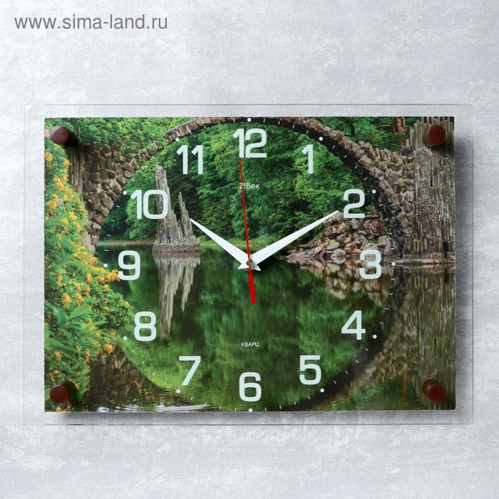 фото Часы настенные, серия: природа, "мост", 25х35 см микс 21 век