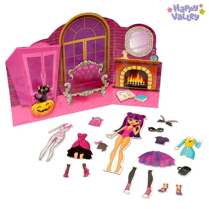 Магнитная игра «Красотка Сандра» с куклой, фоном и наклейками магнитный набор с куклой фоном и наклейками красотка сандра 3747263