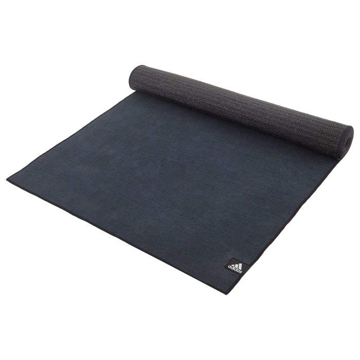 Тренировочный коврик (мат) для горячей йоги Adidas, цвет чёрный