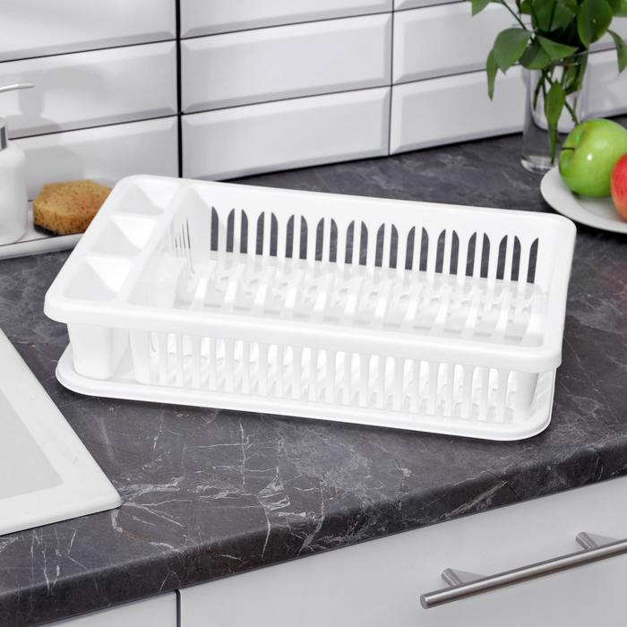 фото Сушилка для посуды idea, 42,5×27,5×9,5 см, цвет белый