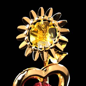 Сувенир «Сердце с солнцем», 3×3×8 см, с кристаллами от Сима-ленд