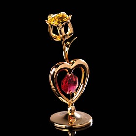 Сувенир «Тюльпан с сердцем», 3×3×8 см, с кристаллами