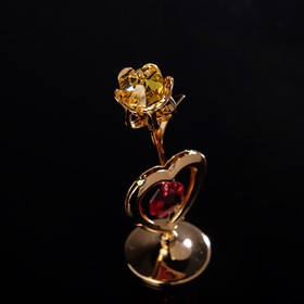 Сувенир «Тюльпан с сердцем», 3×3×8 см, с кристаллами от Сима-ленд
