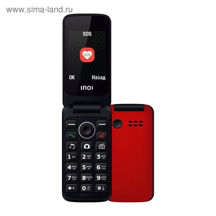 Сотовый телефон INOI 247B, с док-станцией, красный