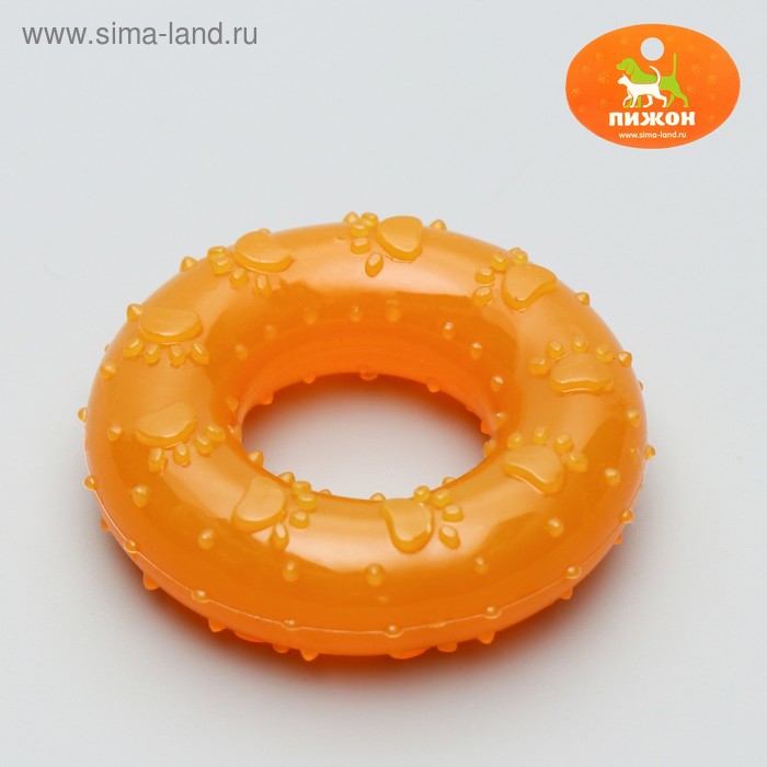 фото Игрушка жевательная "кольцо" прозрачная, pp, 6,7 х 2 см, микс цветов пижон