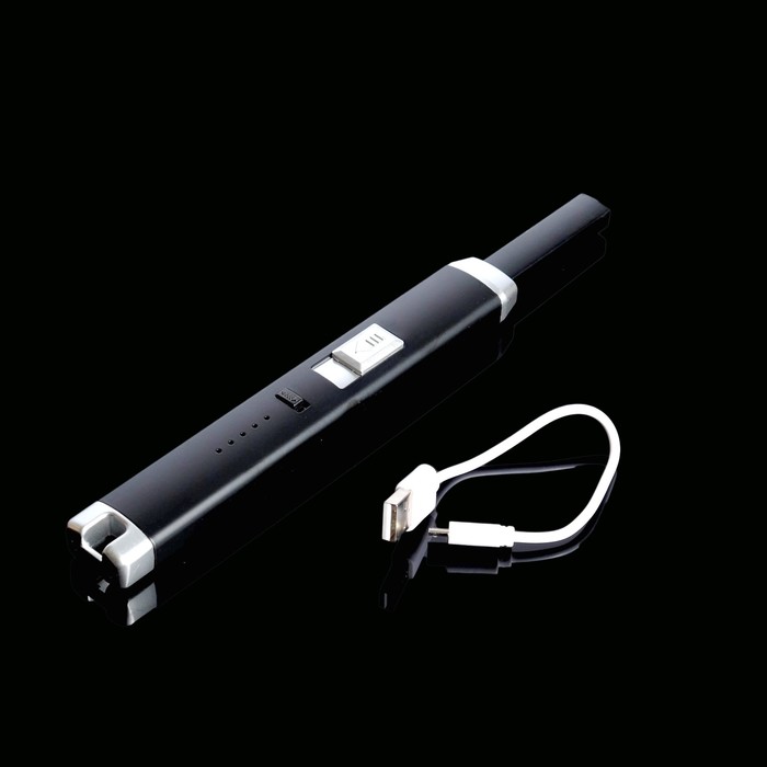Зажигалка электронная, кухонная, USB, 23 х 2.5 х 1.5 см, черная