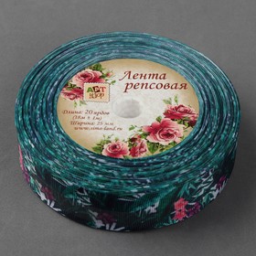 

Лента репсовая «Тропики», 25 мм, 18 ± 1 м, цвет зелёный