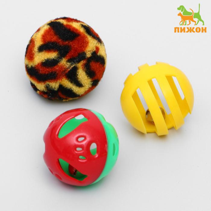 фото Набор из 3 шариков для кошек, микс цветов пижон