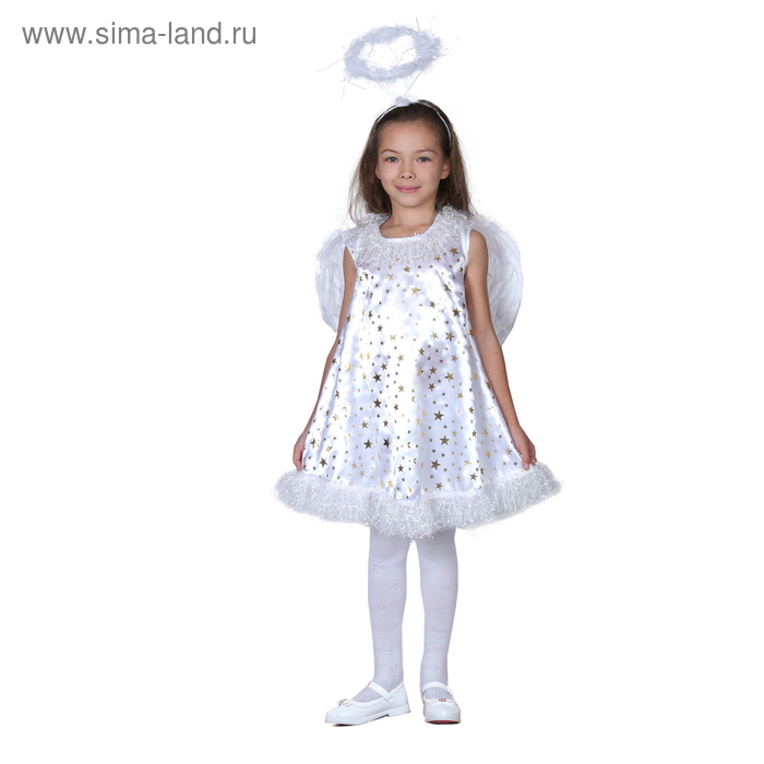 фото Карнавальный костюм "звёздный ангел", нимб, платье, крылья, р-р 32, рост 122-128 см страна карнавалия
