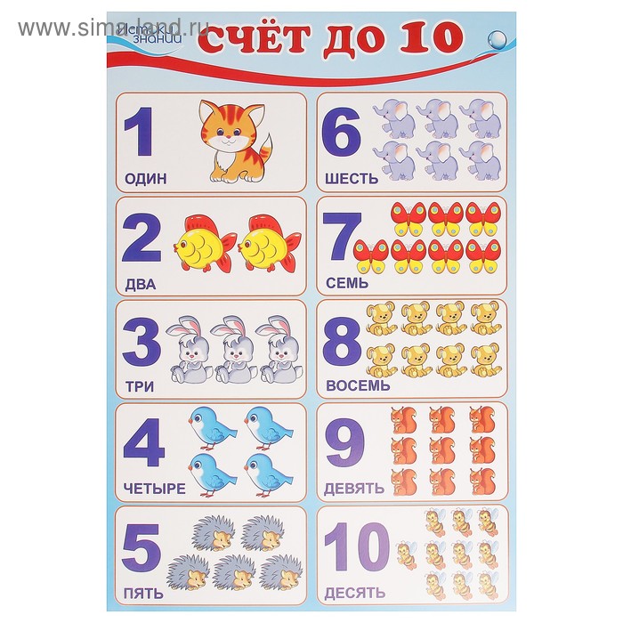 

Плакат "Счет до 10" А3
