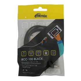 

Кабель Ritmix, miniUSB - USB, 1 м, черный