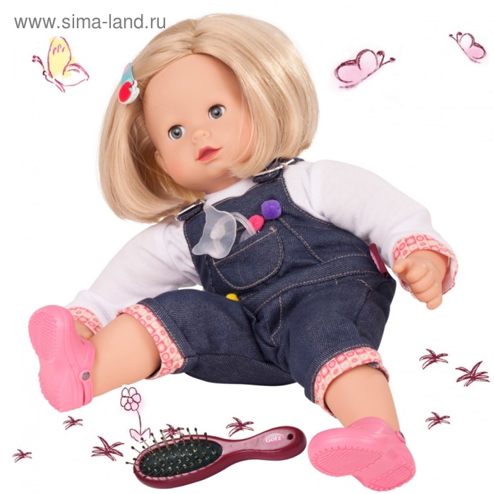 фото Кукла «макси-маффин» блондинка в джинсовом комбинезоне, 42 см gotz