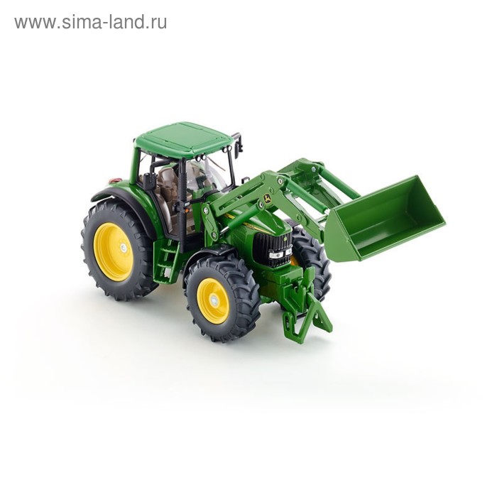 Игрушечная модель трактора с ковшом John Deere, зелёный, масштаб 1:32 модель трактора schuco 450764500 john deere 4955 1 32