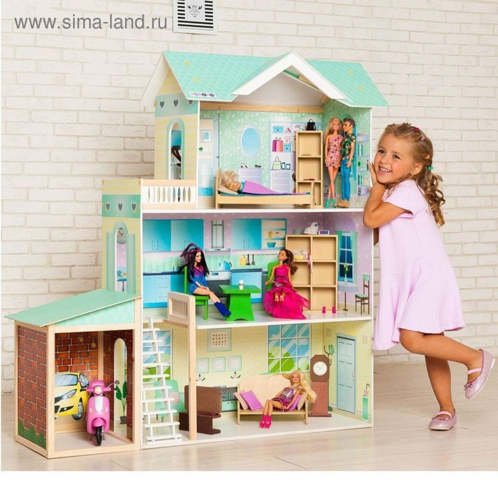 Домик кукольный Paremo «Жозефина Гранд», трёхэтажный, с мебелью домик кукольный kidkraft магнолия трёхэтажный с мебелью