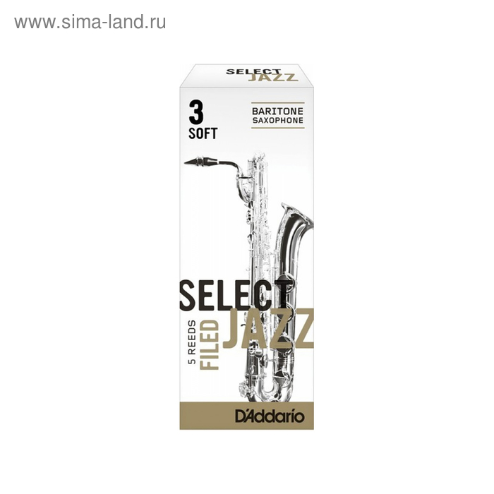 фото Трости для саксофона баритон rico rsf05bsx3s select jazz fld, 3s, 5 шт/упак