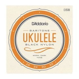 Струны для укулеле D'ADDARIO EJ53B баритон, черный нейлон от Сима-ленд